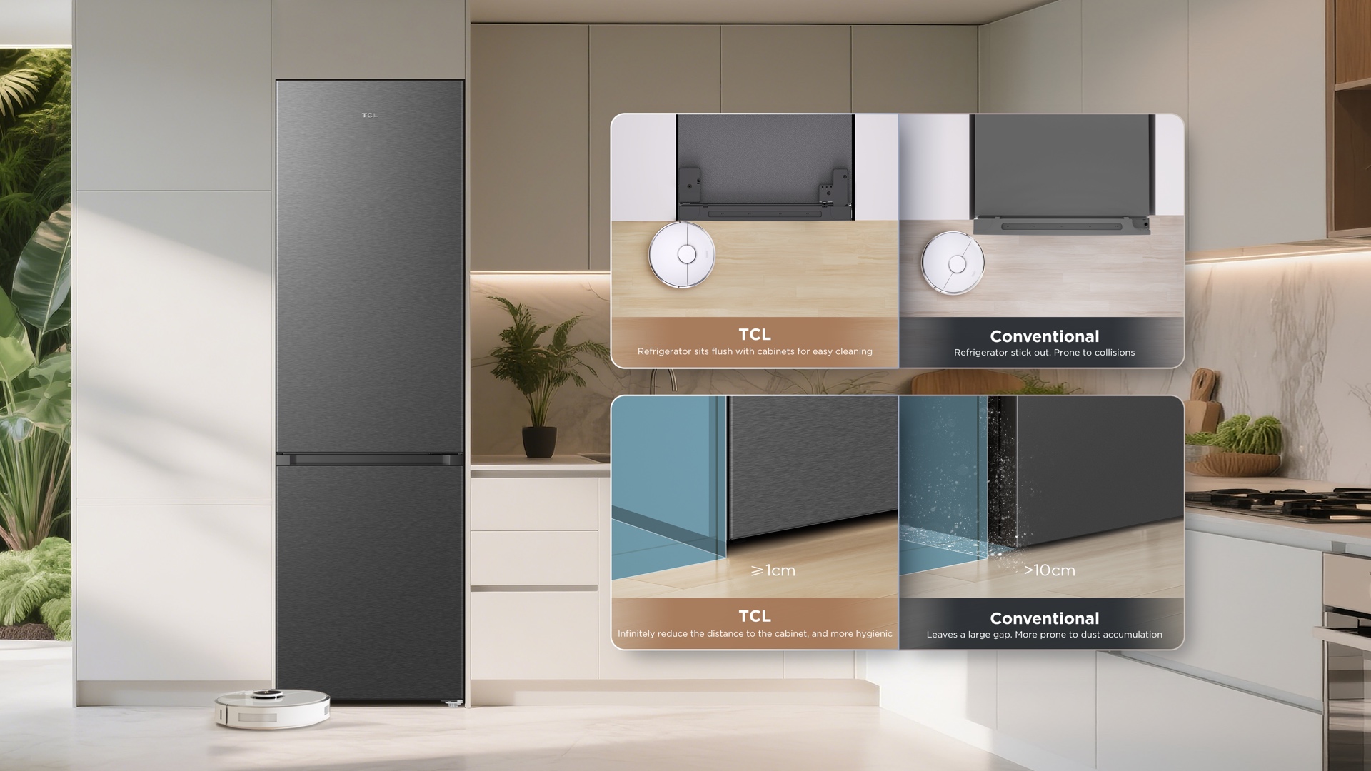 TCL RC382BXC0 refrigerator adapts to any kitchen decoration