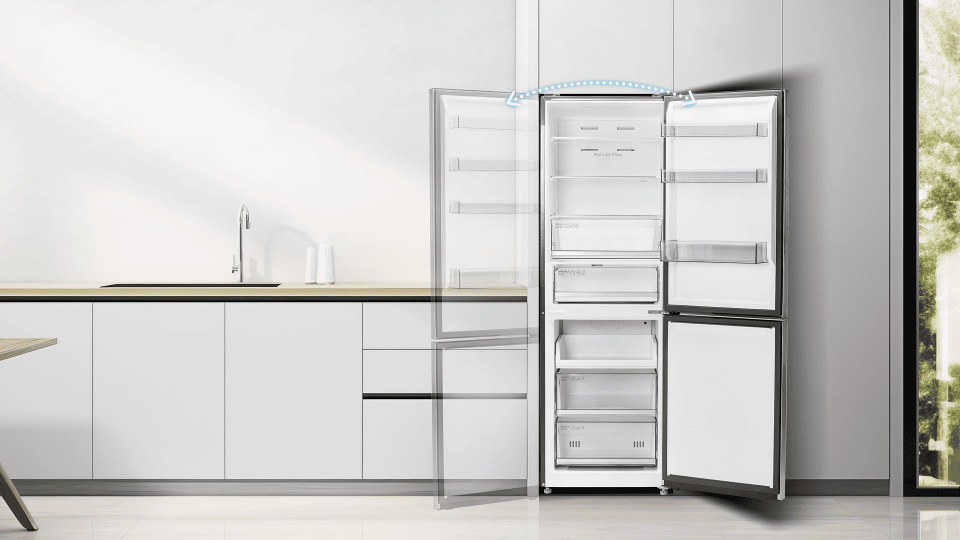 TCL fridge can flexibly installation fits all kinds of spaces
