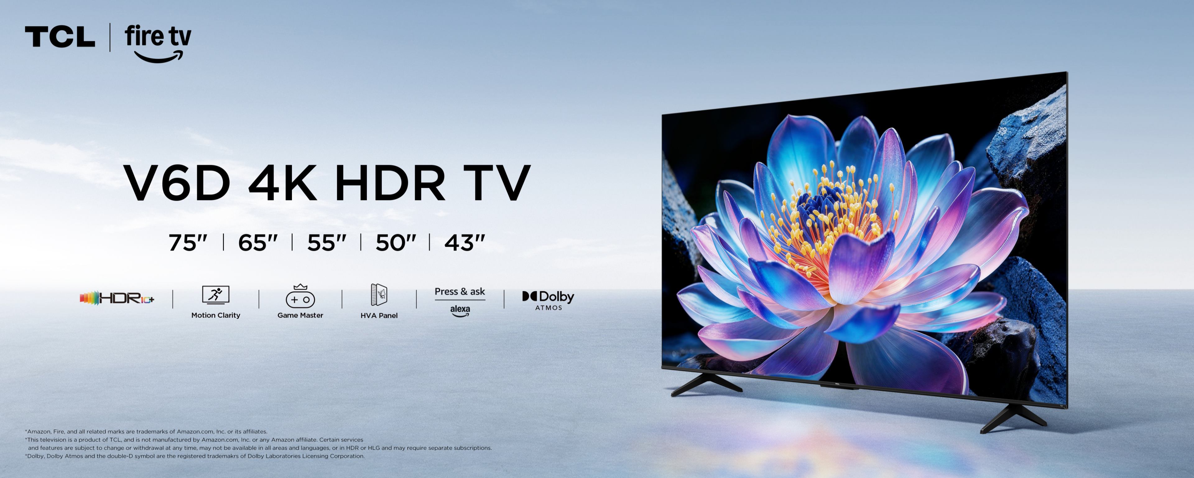 טלוויזיה חכמה V6D 4K HDR TV מבית TCL