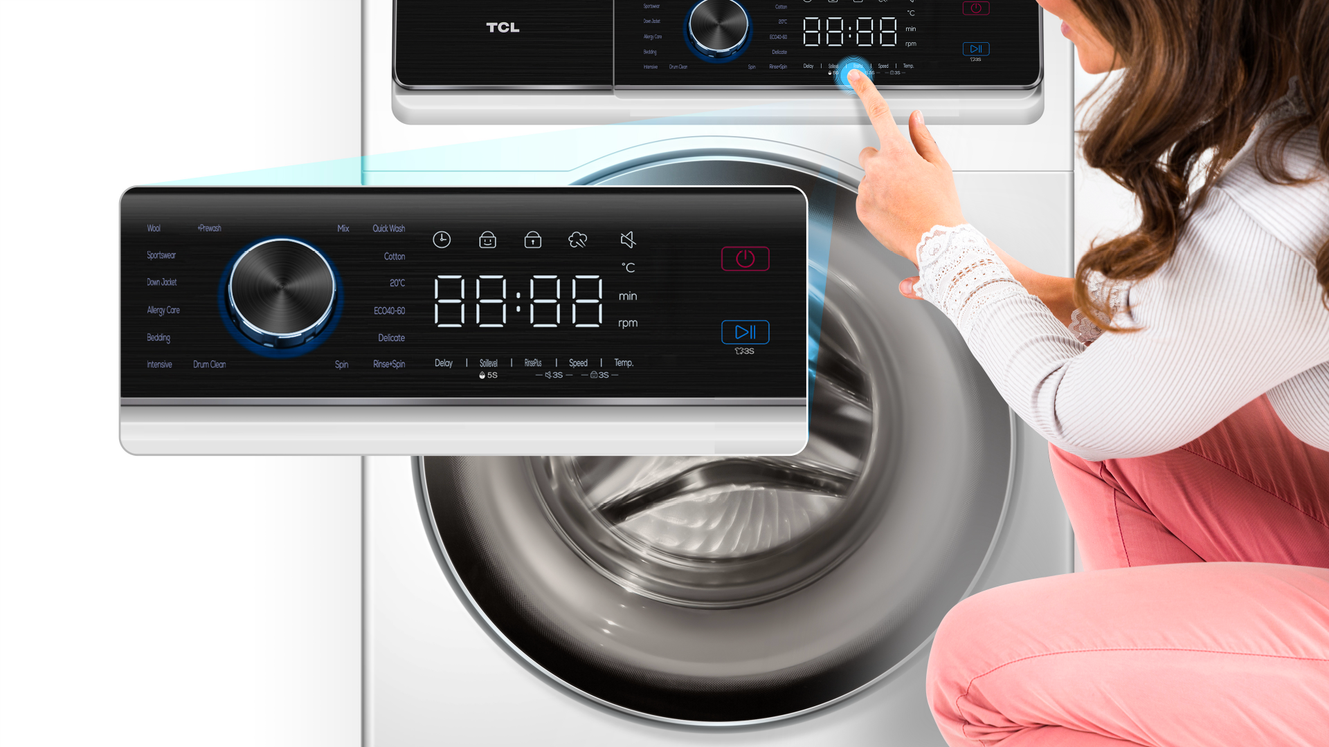 TCL Washing Machine fp0824wc0 Touch Control Display