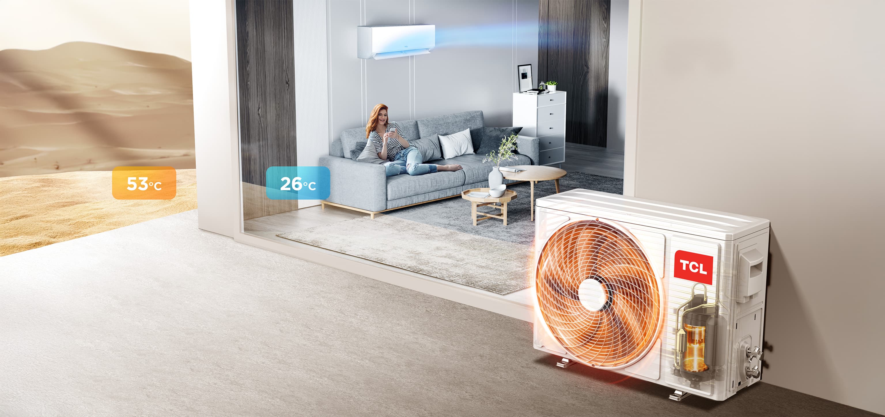 Confortable cooling of BreezeIN AC