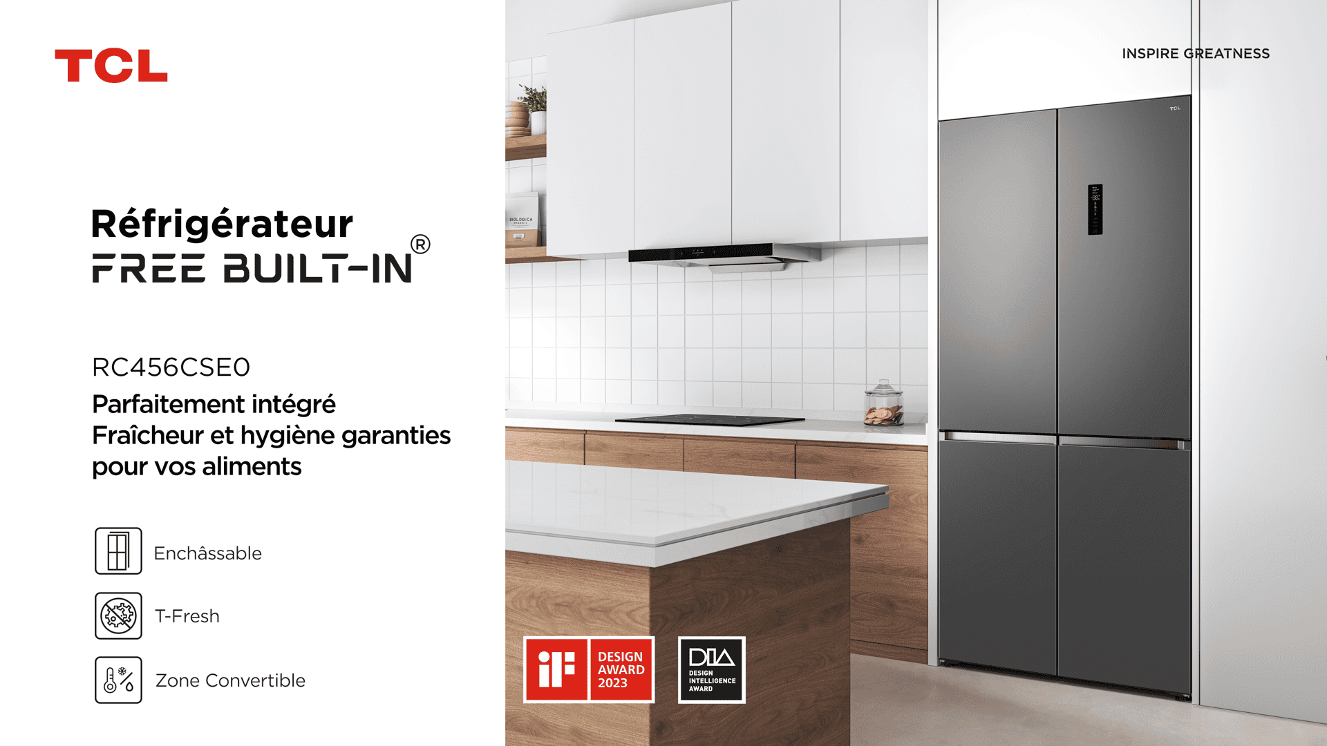 Réfrigérateur OptiSpace TCL RC456CSE0