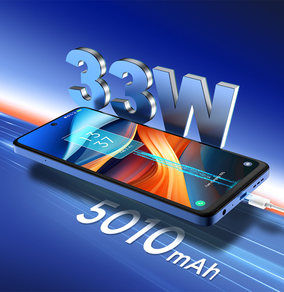 TCL 50SE Smartphone 4G, Display 6.78" FHD+ 90Hz, 256GB, 12GB RAM (6+6 Espandibile), Fotocamera 50MP, Batteria 5010mAh, Dual SIM, Blu