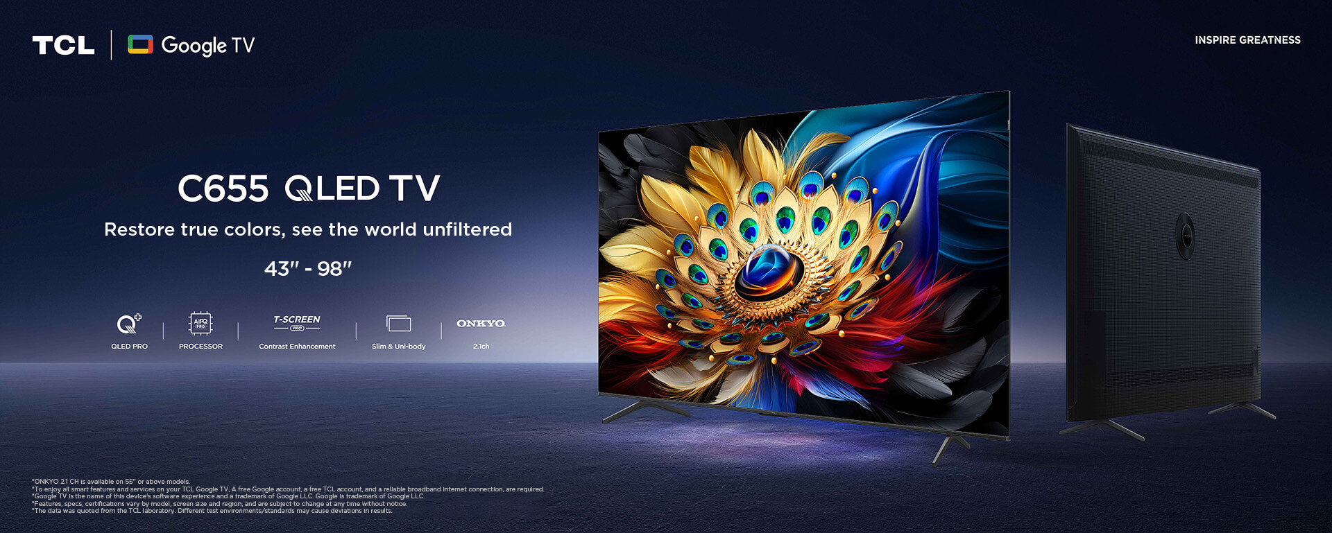 Top banner of  C655 QLED TV 