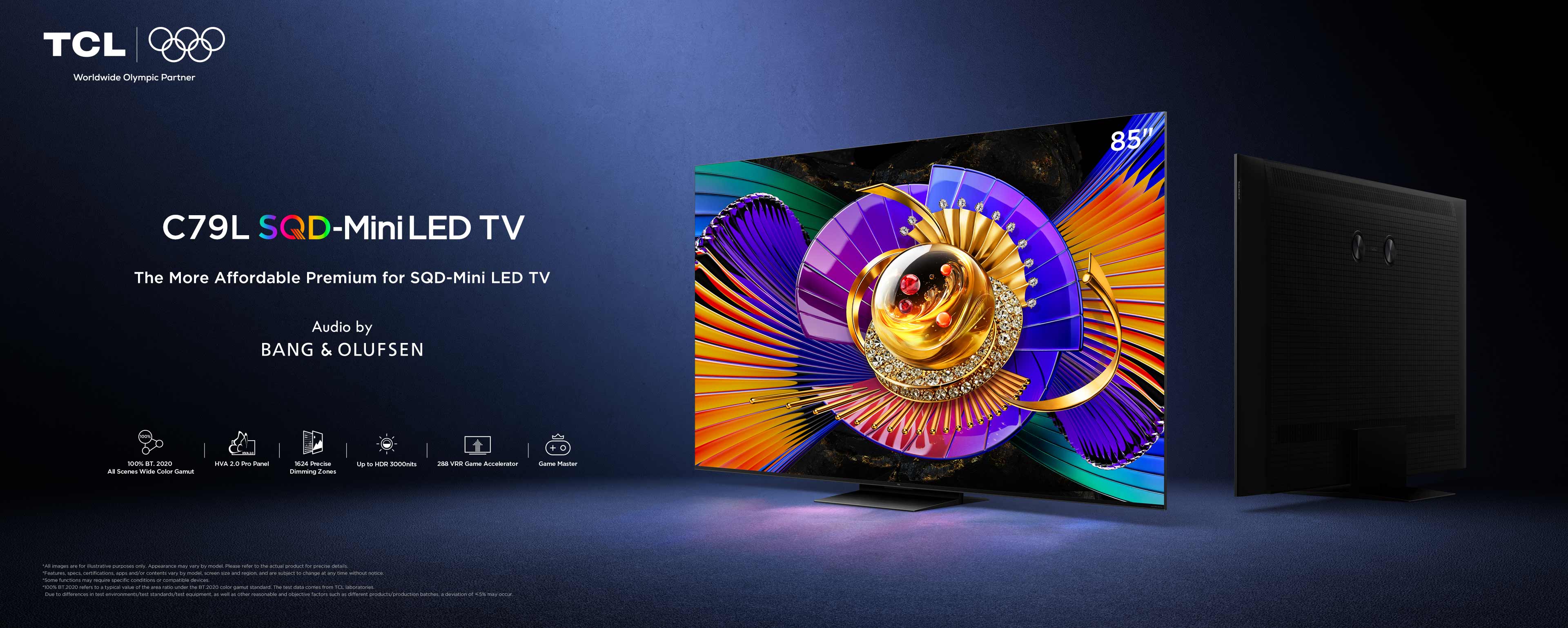 乐竟体育 C7L SQD-Mini LED TV – 55" to 98" Affordable Premium TV