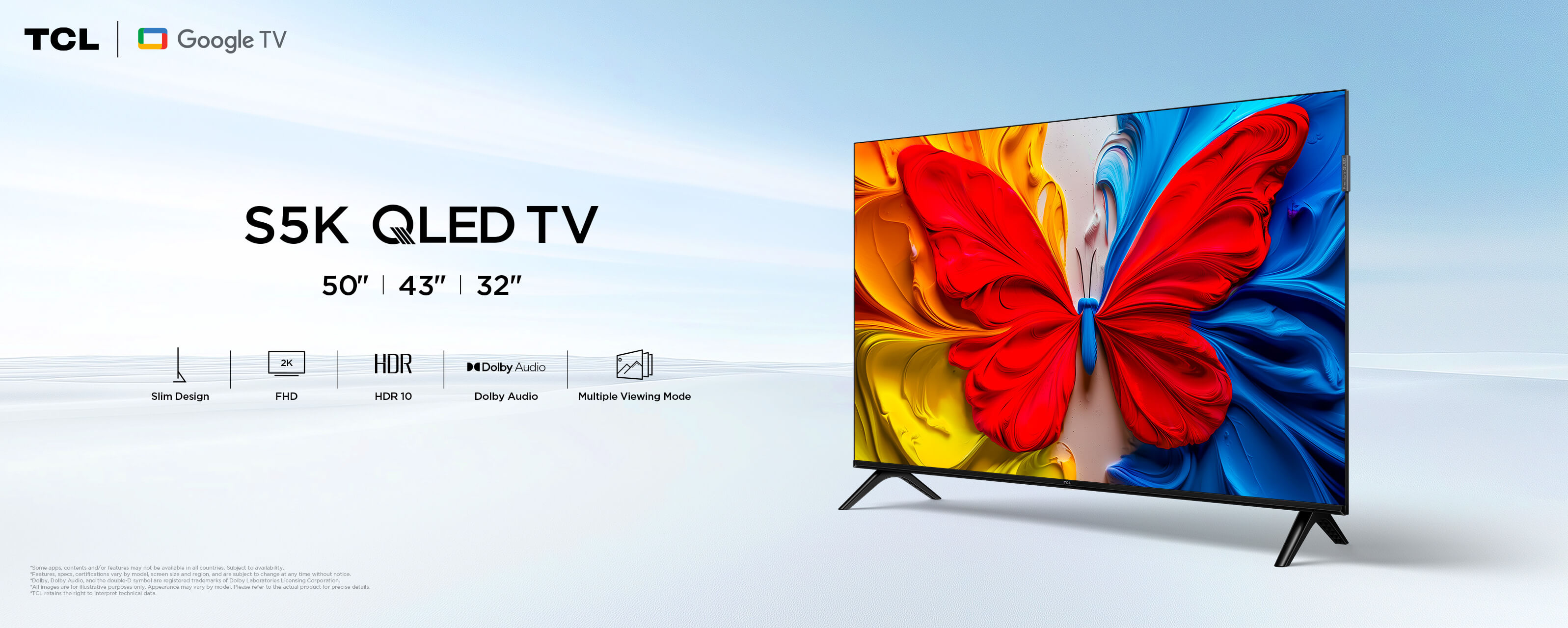 TCL S5K-2K QLED TV-32/40/43 Inch Google TV | TCL Iraq