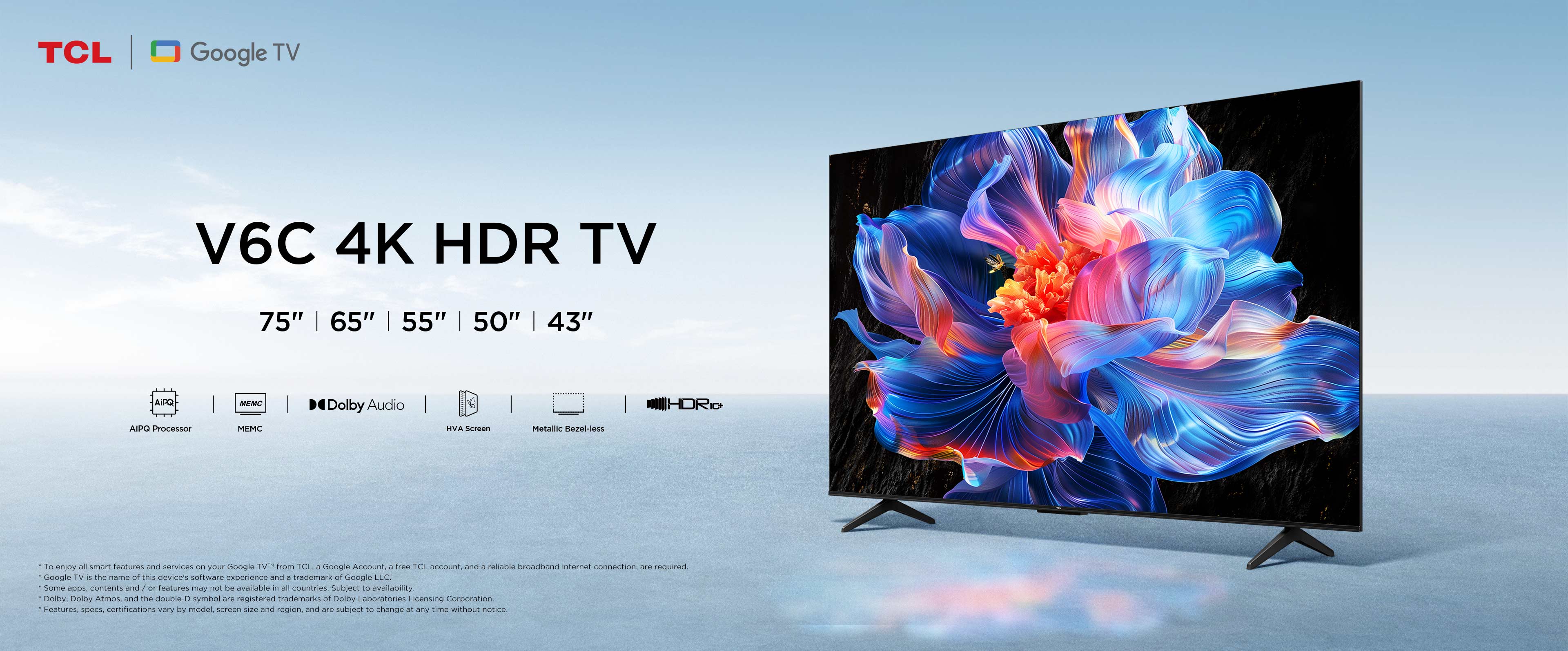 TCL P6K-4K HDR TV-55/65/75 Inch TV 