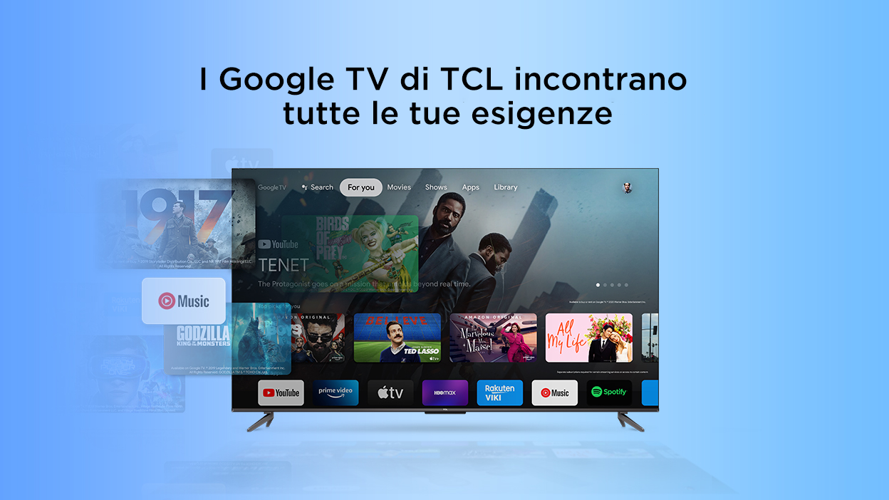 I Google TV di TCL incontrano tutte le tue esigenze