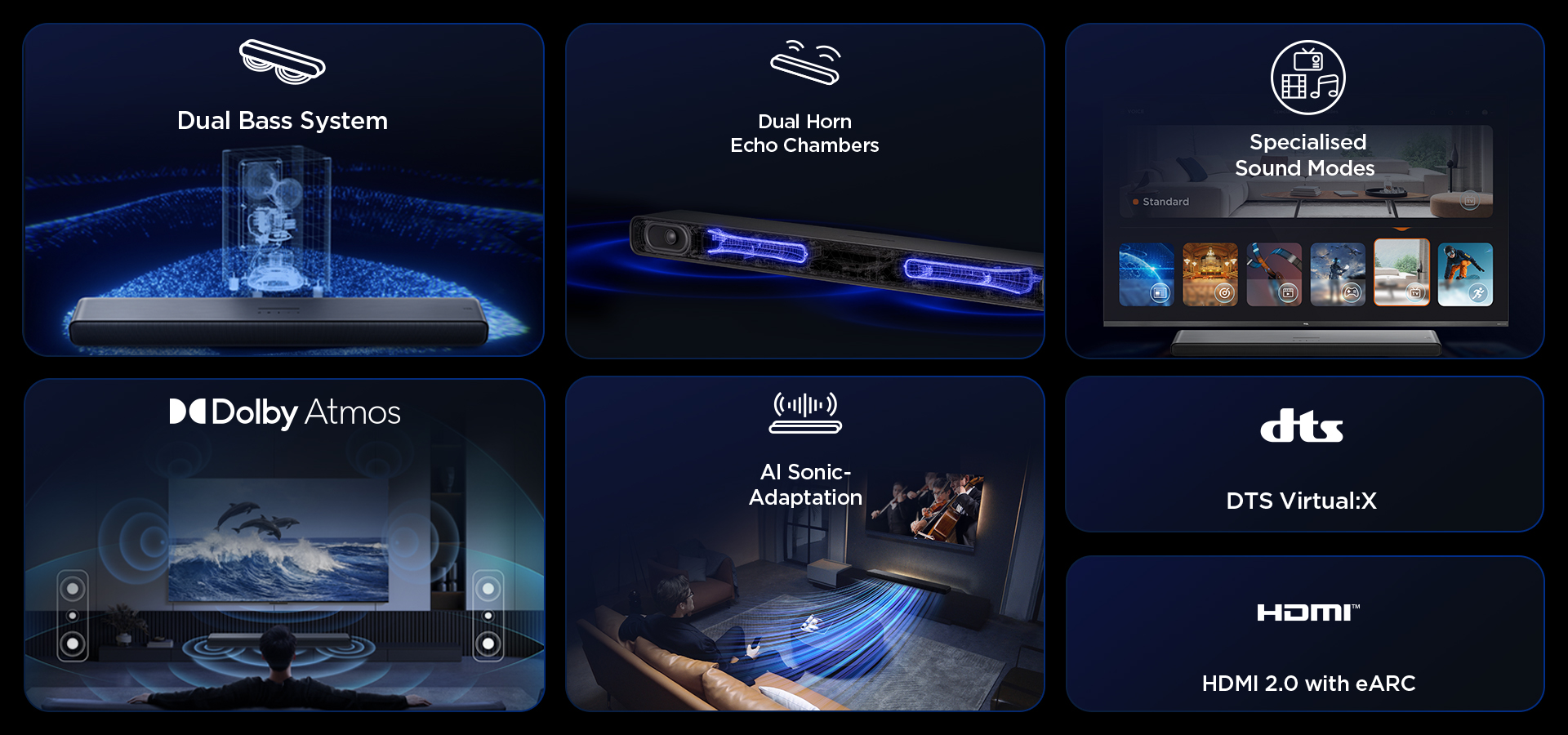 TCL S45H 2.0ch Pro Deep Bass Soundbar Feature