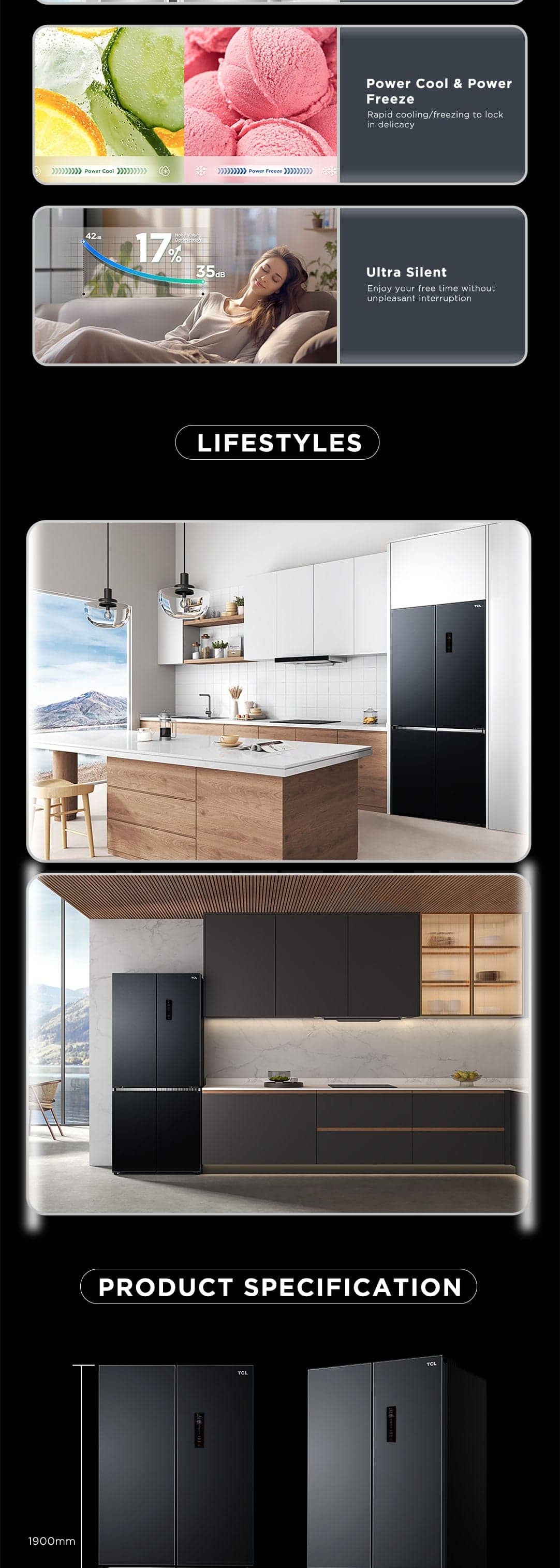 TCL 18.4 cu.ft Refrigerator-TRF-INV560CDSB | TCL Philippines