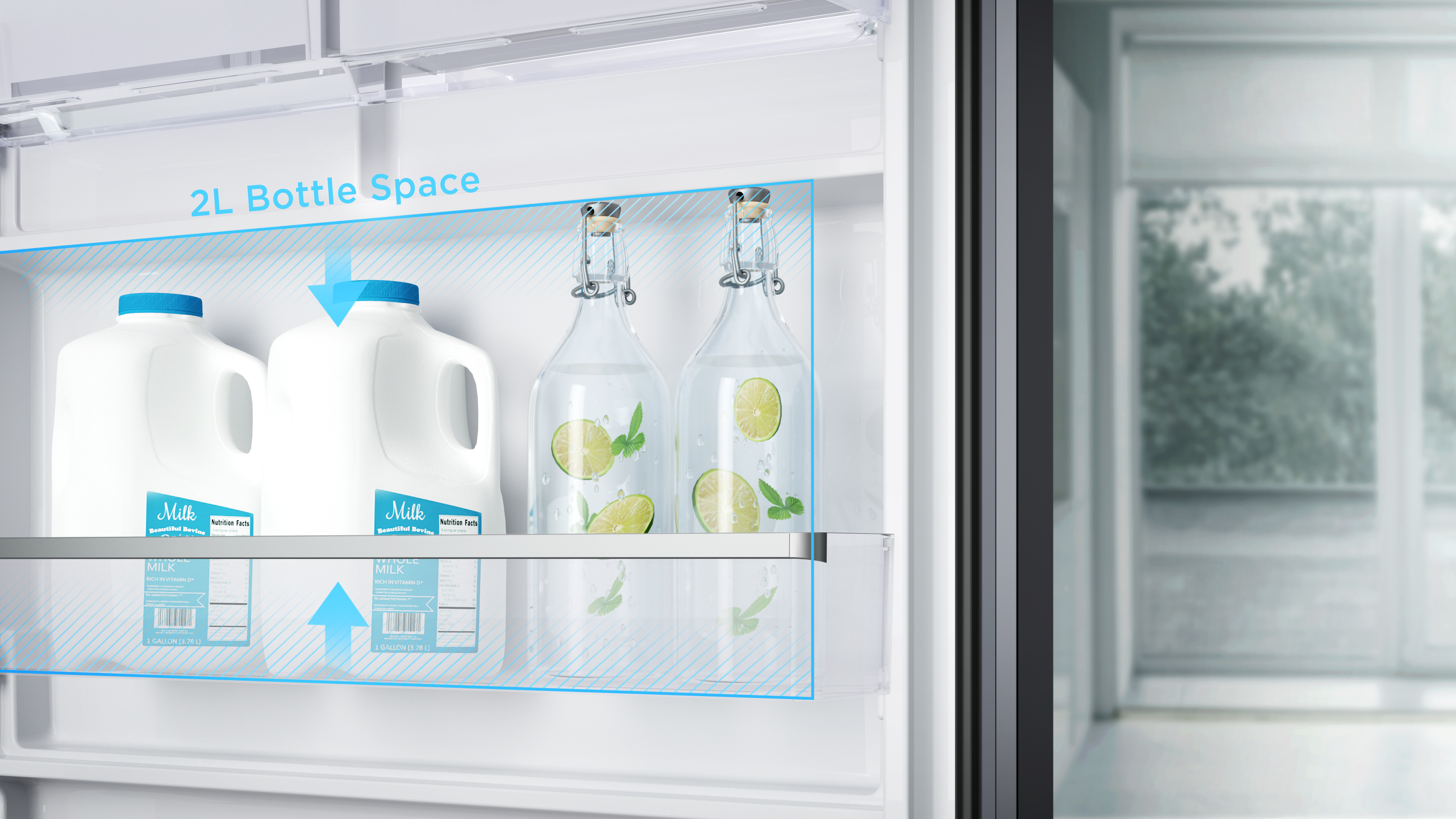 Пространство для бутылок объемом 2 л