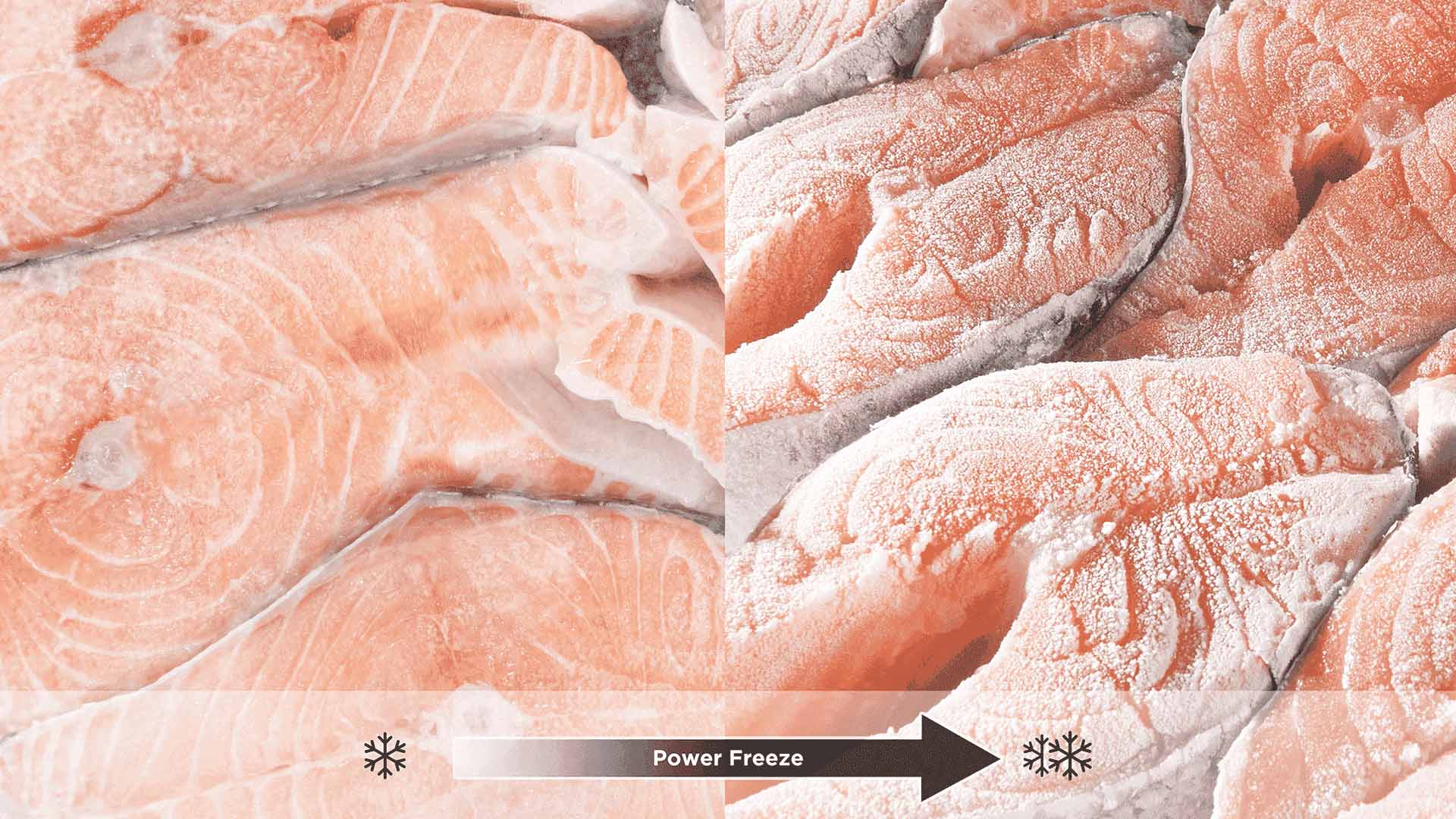 Power freeze for fast freezing, maintaining an optimal freezing temperature after a full load of frozen food