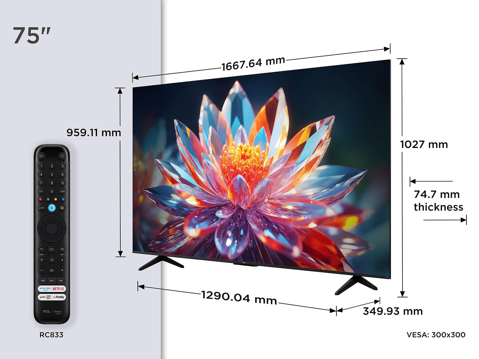 TV models in T6C-UK 75 inch 4K QLED Fire TV - HDR10 & Dolby Audio