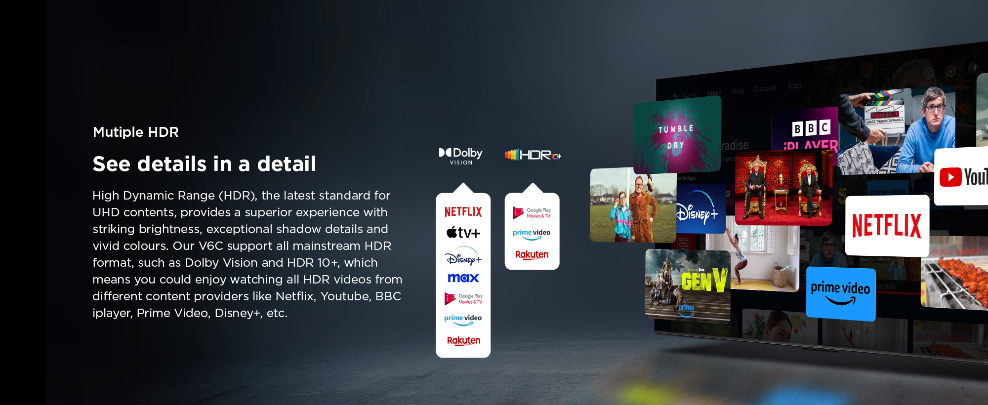 TCL V6C HDR10 i HLG podrška