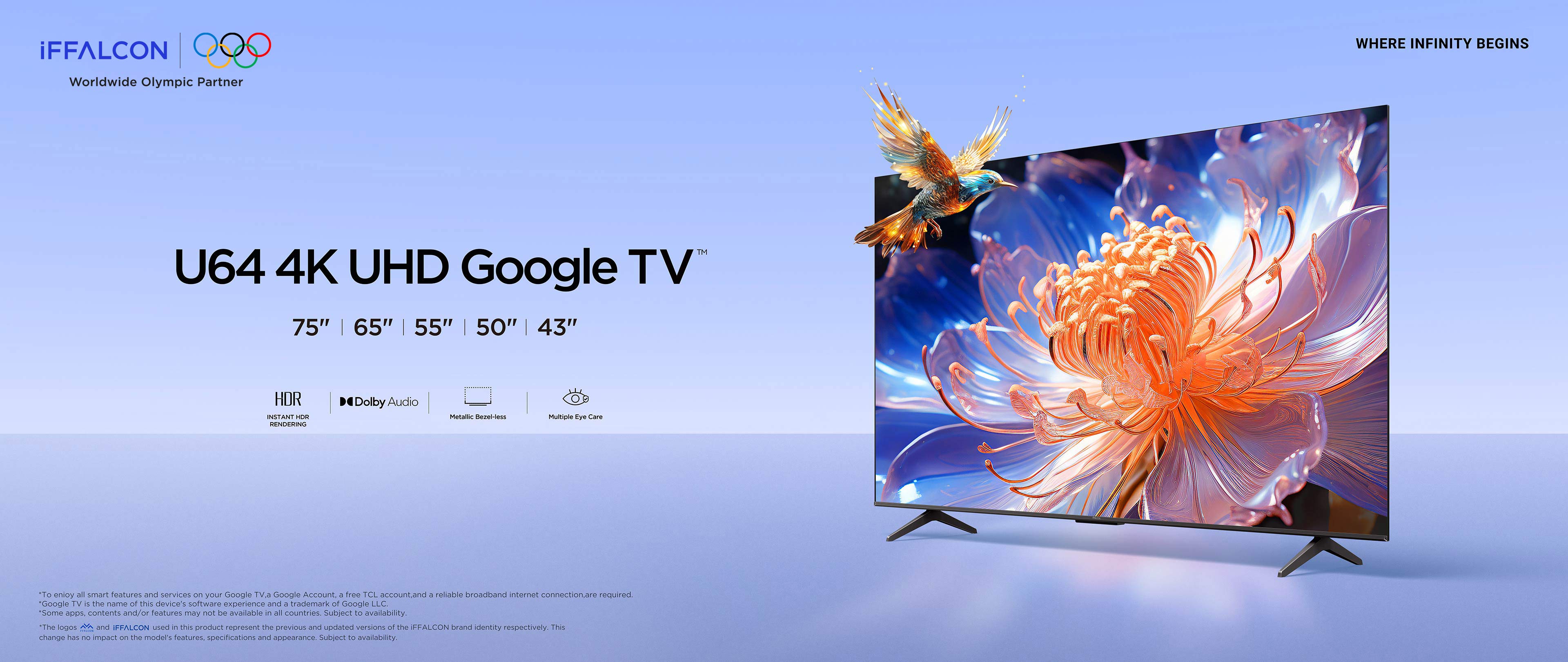 Top banner of  U64 4K UHD Google TV