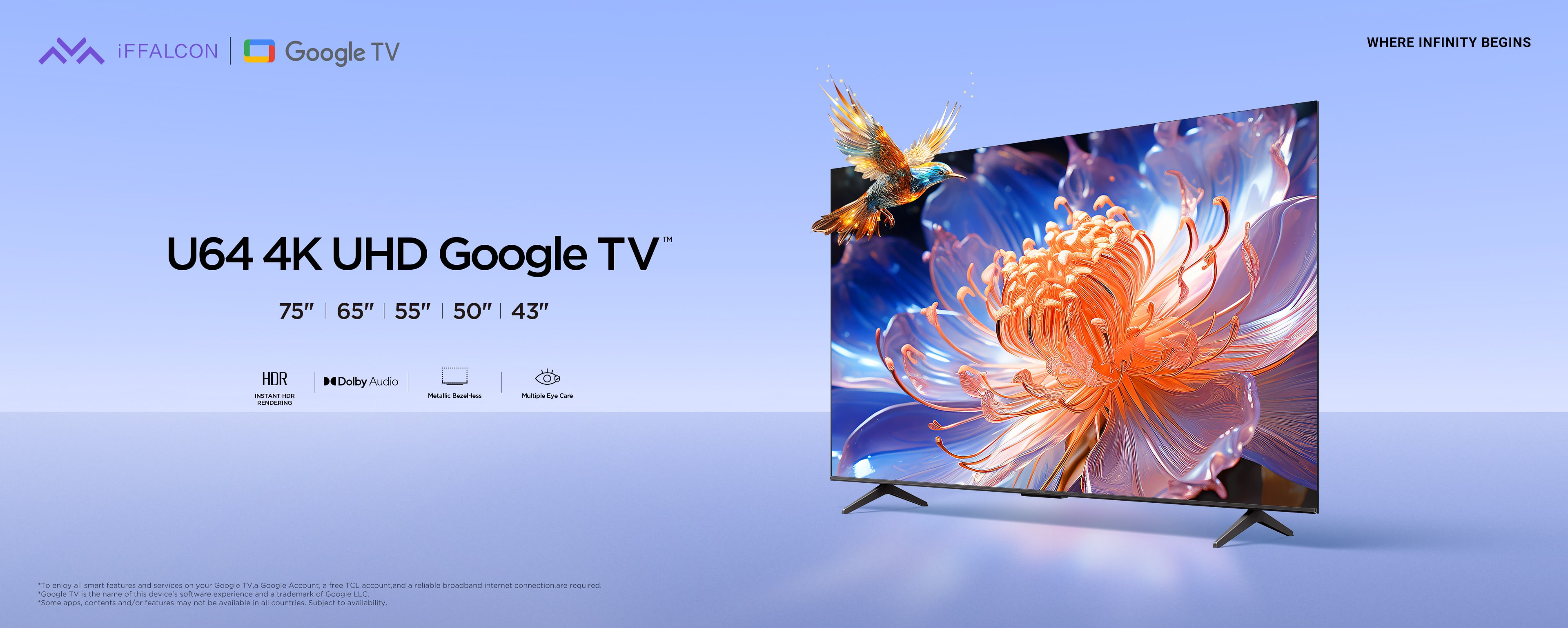 Top banner of  U64 4K UHD Google TV
